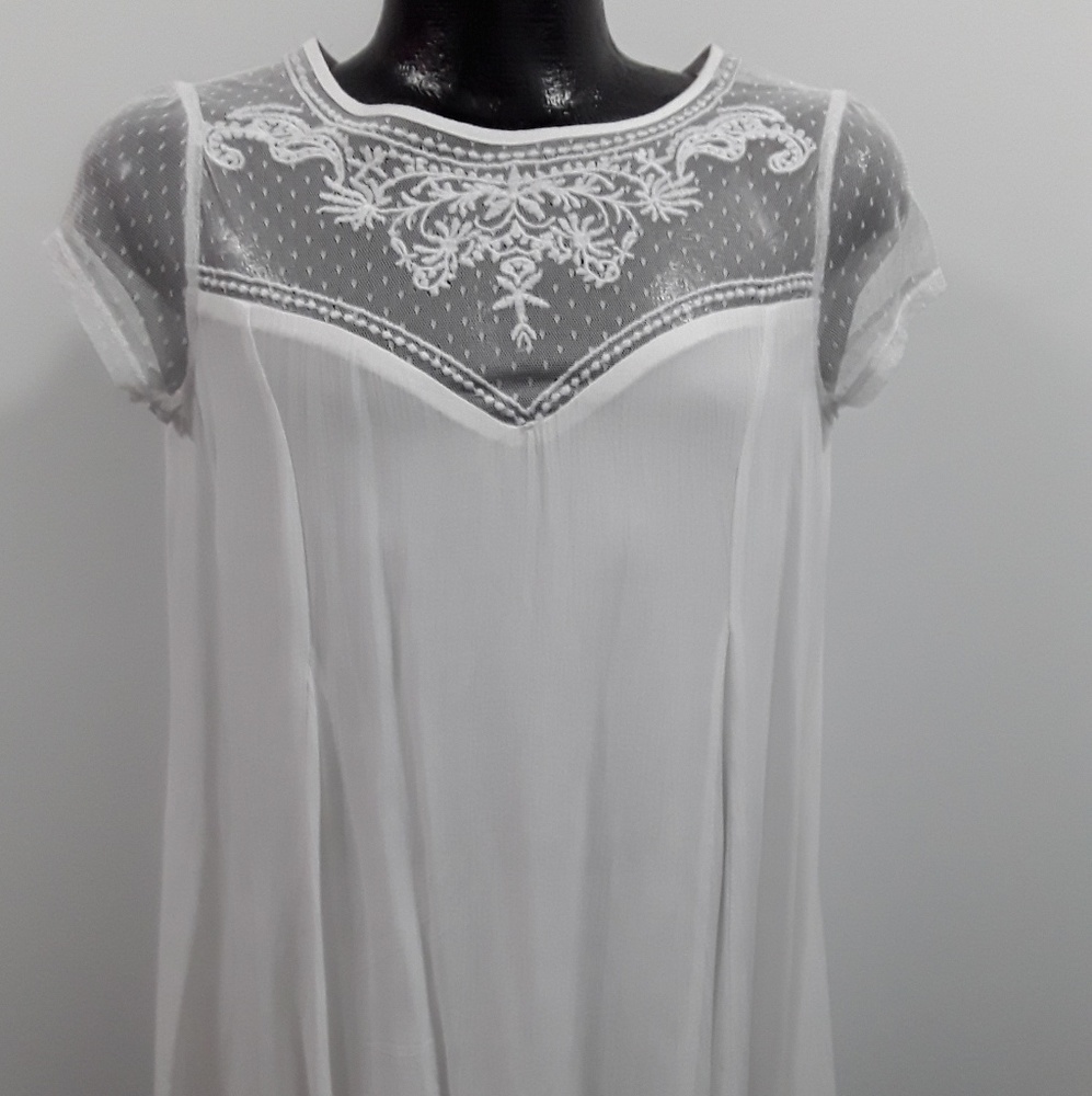 Anthropologie Miami Boho women white dress size S